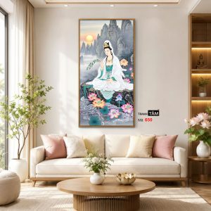 Quán Thế Âm Bồ Tát | Tranh hộp đèn cao cấp | Mã tranh 650 | Tranh TÂM - Ảnh 3