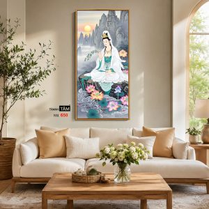 Alternative view of Quán Thế Âm Bồ Tát | Tranh hộp đèn cao cấp | Mã tranh 650 | Tranh TÂM
