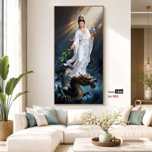 Quán Thế Âm Bồ Tát | Tranh hộp đèn cao cấp | Mã tranh 652 | Tranh TÂM - Ảnh 5