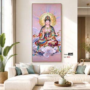 Quán Thế Âm Bồ Tát | Tranh hộp đèn cao cấp | Mã tranh 653 | Tranh TÂM - Ảnh 5