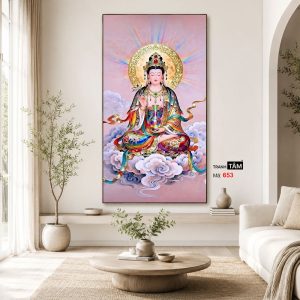 Quán Thế Âm Bồ Tát | Tranh hộp đèn cao cấp | Mã tranh 653 | Tranh TÂM - Ảnh 4
