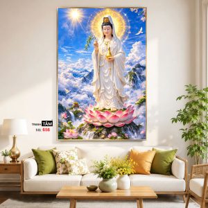Alternative view of Quán Thế Âm Bồ Tát | Tranh hộp đèn cao cấp | Mã tranh 656 | Tranh TÂM