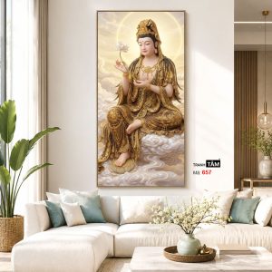 Quán Thế Âm Bồ Tát | Tranh hộp đèn cao cấp | Mã tranh 657 | Tranh TÂM - Ảnh 5