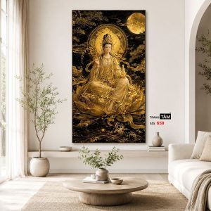Quán Thế Âm Bồ Tát | Tranh hộp đèn cao cấp | Mã tranh 659 | Tranh TÂM - Ảnh 4