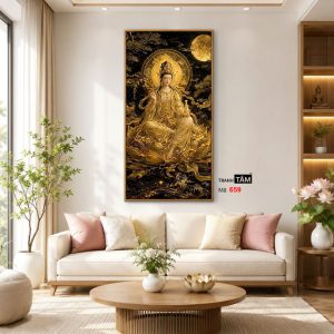 Quán Thế Âm Bồ Tát | Tranh hộp đèn cao cấp | Mã tranh 659 | Tranh TÂM - Ảnh 3