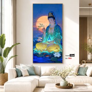 Quán Thế Âm Bồ Tát | Tranh hộp đèn cao cấp | Mã tranh 660 | Tranh TÂM - Ảnh 5