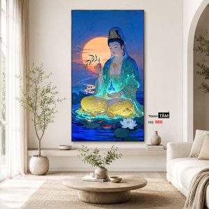 Quán Thế Âm Bồ Tát | Tranh hộp đèn cao cấp | Mã tranh 660 | Tranh TÂM - Ảnh 4