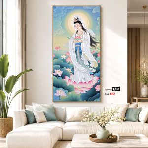 Quán Thế Âm Bồ Tát | Tranh hộp đèn cao cấp | Mã tranh 662  | Tranh TÂM - Ảnh 5