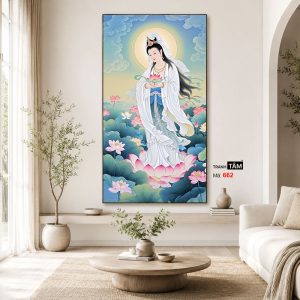 Quán Thế Âm Bồ Tát | Tranh hộp đèn cao cấp | Mã tranh 662  | Tranh TÂM - Ảnh 4