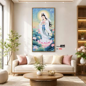 Quán Thế Âm Bồ Tát | Tranh hộp đèn cao cấp | Mã tranh 662  | Tranh TÂM - Ảnh 3