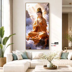Quán Thế Âm Bồ Tát | Tranh hộp đèn cao cấp | Mã tranh 663 | Tranh TÂM - Ảnh 5