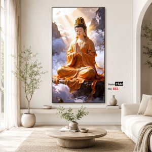 Quán Thế Âm Bồ Tát | Tranh hộp đèn cao cấp | Mã tranh 663 | Tranh TÂM - Ảnh 4