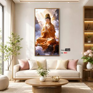Quán Thế Âm Bồ Tát | Tranh hộp đèn cao cấp | Mã tranh 663 | Tranh TÂM - Ảnh 3