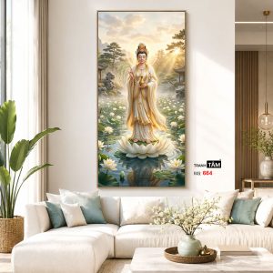 Quán Thế Âm Bồ Tát | Tranh hộp đèn cao cấp | Mã tranh 664 | Tranh TÂM - Ảnh 5