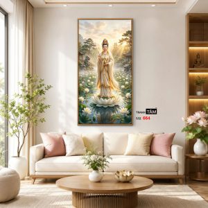 Quán Thế Âm Bồ Tát | Tranh hộp đèn cao cấp | Mã tranh 664 | Tranh TÂM - Ảnh 3