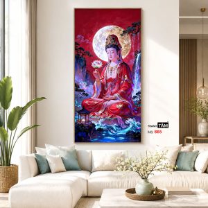 Quán Thế Âm Bồ Tát | Tranh hộp đèn cao cấp | Mã tranh 665 | Tranh TÂM - Ảnh 5