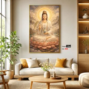 Quán Thế Âm Bồ Tát | Tranh hộp đèn cao cấp | Mã tranh 666 | Tranh TÂM - Ảnh 3