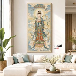 Quán Thế Âm Bồ Tát | Tranh hộp đèn cao cấp | Mã tranh 667 | Tranh TÂM - Ảnh 5