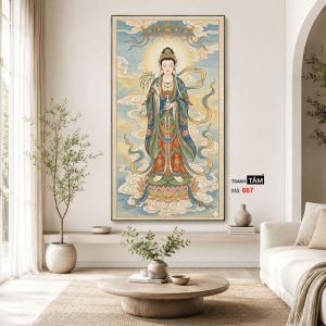 Quán Thế Âm Bồ Tát | Tranh hộp đèn cao cấp | Mã tranh 667 | Tranh TÂM - Ảnh 4