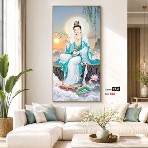 Quán Thế Âm Bồ Tát | Tranh hộp đèn cao cấp | Mã tranh 668 | Tranh TÂM - Ảnh 5