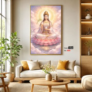 Quán Thế Âm Bồ Tát | Tranh hộp đèn cao cấp | Mã tranh 669 | Tranh TÂM - Ảnh 3