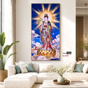 Quán Thế Âm Bồ Tát | Tranh hộp đèn cao cấp | Mã tranh 670 | Tranh TÂM - Ảnh 5
