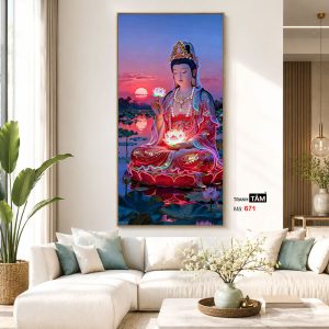 Quán Thế Âm Bồ Tát | Tranh hộp đèn cao cấp | Mã tranh 671 | Tranh TÂM - Ảnh 5