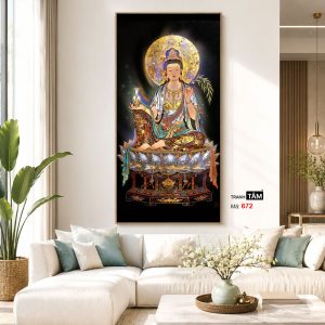 Quán Thế Âm Bồ Tát | Tranh hộp đèn cao cấp | Mã tranh 672 | Tranh TÂM - Ảnh 5