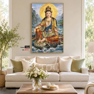 Quán Thế Âm Bồ Tát | Tranh hộp đèn cao cấp | Mã tranh 673 | Tranh TÂM - Ảnh 4
