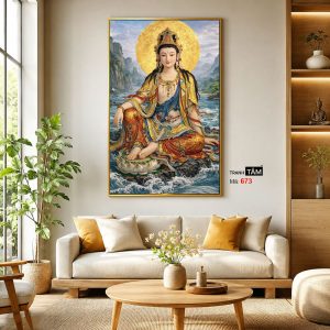Quán Thế Âm Bồ Tát | Tranh hộp đèn cao cấp | Mã tranh 673 | Tranh TÂM - Ảnh 3
