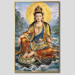 Quán Thế Âm Bồ Tát | Tranh hộp đèn cao cấp | Mã tranh 673 | Tranh TÂM
