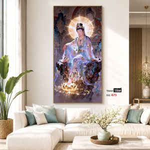 Quán Thế Âm Bồ Tát | Tranh hộp đèn cao cấp | Mã tranh 675 | Tranh TÂM - Ảnh 5