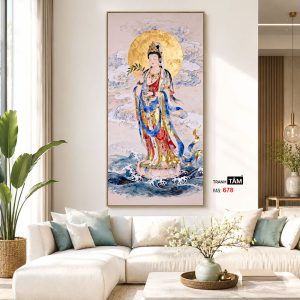 Quán Thế Âm Bồ Tát | Tranh hộp đèn cao cấp | Mã tranh 678 | Tranh TÂM - Ảnh 5