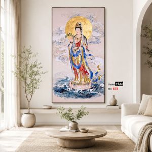 Quán Thế Âm Bồ Tát | Tranh hộp đèn cao cấp | Mã tranh 678 | Tranh TÂM - Ảnh 4