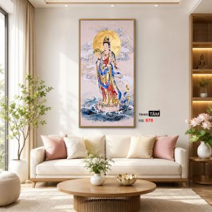 Quán Thế Âm Bồ Tát | Tranh hộp đèn cao cấp | Mã tranh 678 | Tranh TÂM - Ảnh 3