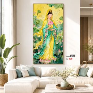 Quán Thế Âm Bồ Tát | Tranh hộp đèn cao cấp | Mã tranh 679 | Tranh TÂM - Ảnh 5