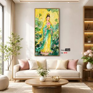 Quán Thế Âm Bồ Tát | Tranh hộp đèn cao cấp | Mã tranh 679 | Tranh TÂM - Ảnh 3