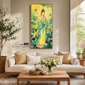 Alternative view of Quán Thế Âm Bồ Tát | Tranh hộp đèn cao cấp | Mã tranh 679 | Tranh TÂM