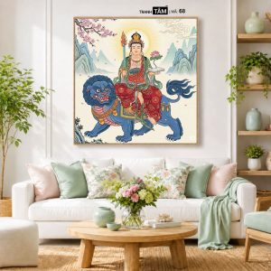 Văn Thù Sư Lợi Bồ Tát | Tranh hộp đèn cao cấp | Mã tranh 68 | Tranh TÂM - Ảnh 5