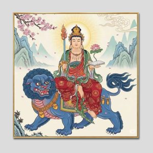 Văn Thù Sư Lợi Bồ Tát | Tranh hộp đèn cao cấp | Mã tranh 68 | Tranh TÂM