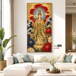 Quán Thế Âm Bồ Tát | Tranh hộp đèn cao cấp | Mã tranh 680 | Tranh TÂM - Ảnh 5
