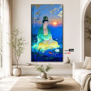 Quán Thế Âm Bồ Tát | Tranh hộp đèn cao cấp | Mã tranh 681 | Tranh TÂM - Ảnh 4