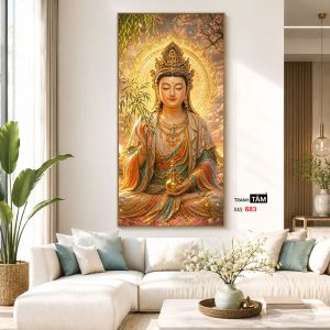 Quán Thế Âm Bồ Tát | Tranh hộp đèn cao cấp | Mã tranh 683 | Tranh TÂM - Ảnh 5