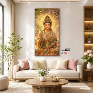 Quán Thế Âm Bồ Tát | Tranh hộp đèn cao cấp | Mã tranh 683 | Tranh TÂM - Ảnh 3
