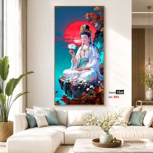 Quán Thế Âm Bồ Tát | Tranh hộp đèn cao cấp | Mã tranh 685 | Tranh TÂM - Ảnh 5