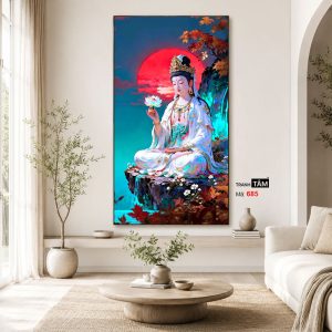 Quán Thế Âm Bồ Tát | Tranh hộp đèn cao cấp | Mã tranh 685 | Tranh TÂM - Ảnh 4