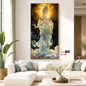 Quán Thế Âm Bồ Tát | Tranh hộp đèn cao cấp | Mã tranh 686 | Tranh TÂM - Ảnh 5