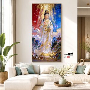 Quán Thế Âm Bồ Tát | Tranh hộp đèn cao cấp | Mã tranh 687 | Tranh TÂM - Ảnh 5