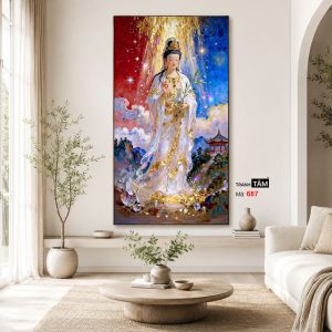 Quán Thế Âm Bồ Tát | Tranh hộp đèn cao cấp | Mã tranh 687 | Tranh TÂM - Ảnh 4