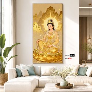 Quán Thế Âm Bồ Tát | Tranh hộp đèn cao cấp | Mã tranh 688 | Tranh TÂM - Ảnh 5